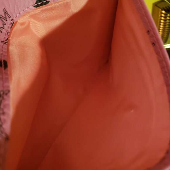 MCM Pink Visetos Envelope Clutch with Box and Chain - Picture 6 of 7